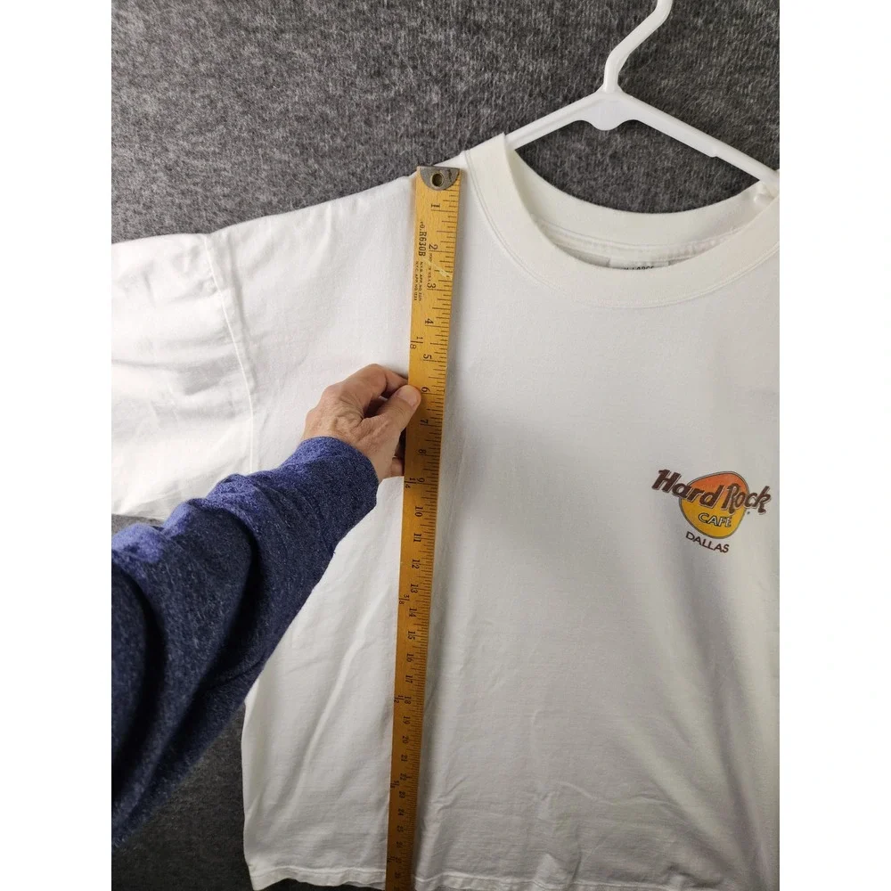 Hard Rock Cafe Dallas Tee Men's L White Armadillo Guitar Graphic 2-Sided Vintage - Picture 7 of 11